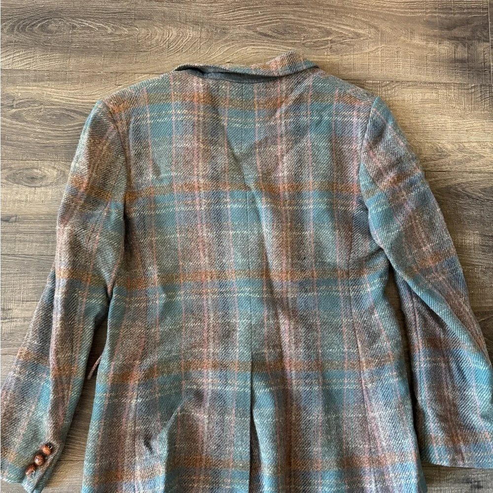 L.L. Bean Plaid Blazer in Blue and Brown